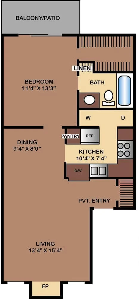 1-1 FLAT 1030 floor plan